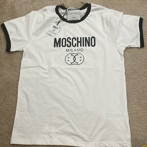 Moschino White Double Smiley Tshirt Brand New with tag